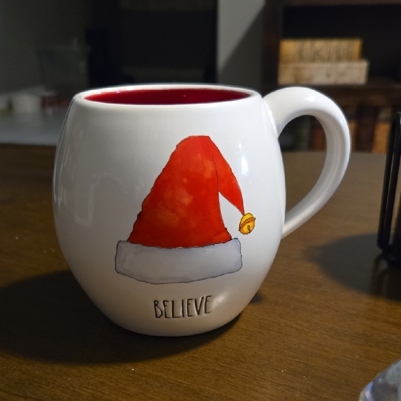 Rae Dunn Other - Rae Dunn ceramic Mug by Magenta Believe Santa Hat Red Interior NWOT